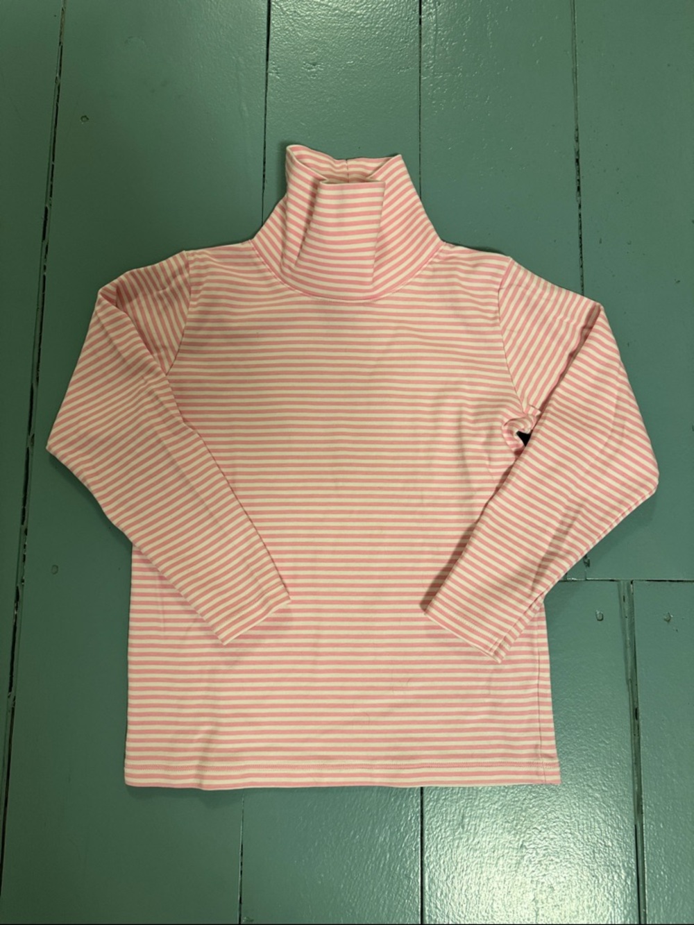 The Beaufort bonnet co girls turtleneck pink and white stripe size 10